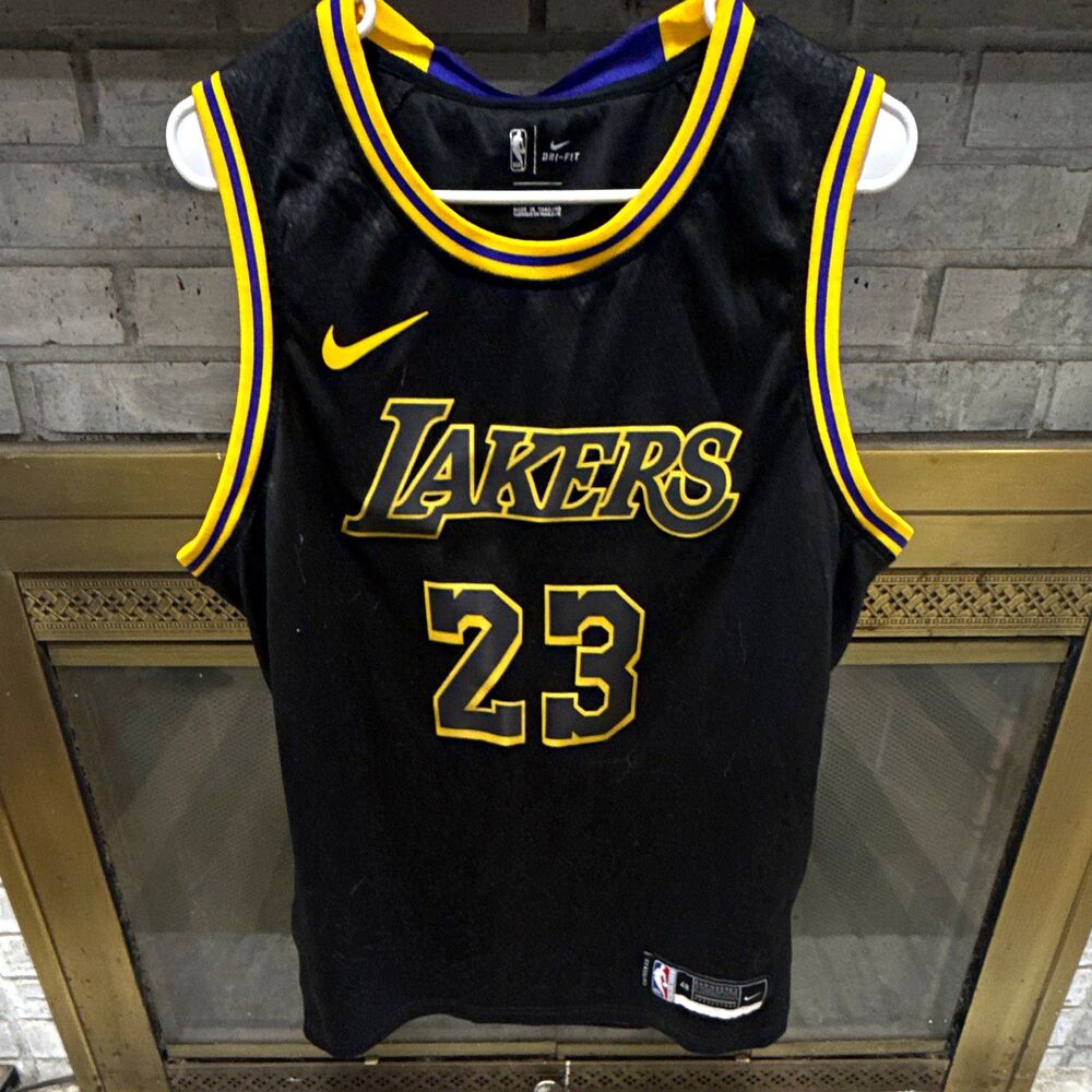 Nike NBA Los Angeles Lakers LeBron James #23 Dri-FIT Jersey Size 48 Black